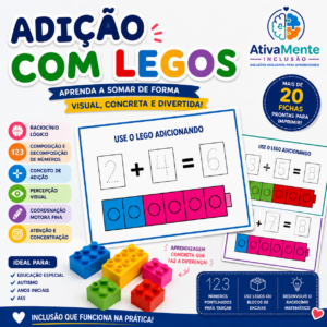 Adição com Legos - Atividade de matemática Educação Especial