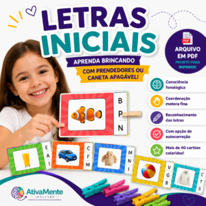 Cartões letra Inicial / Alfabetização Autismo
