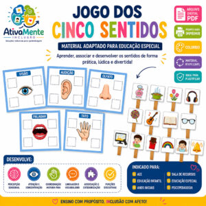 Jogo Cinco Sentidos  Educação Especial